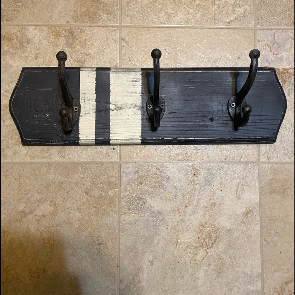 Vintage Hand Painted jacket hanging mount/ hooks